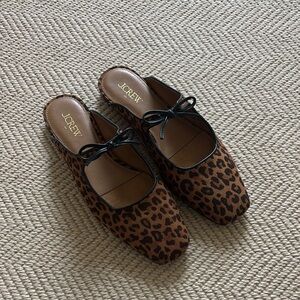 J. Crew Leopard Print Slip-On Ballet Flats in Brown Size 7.5
